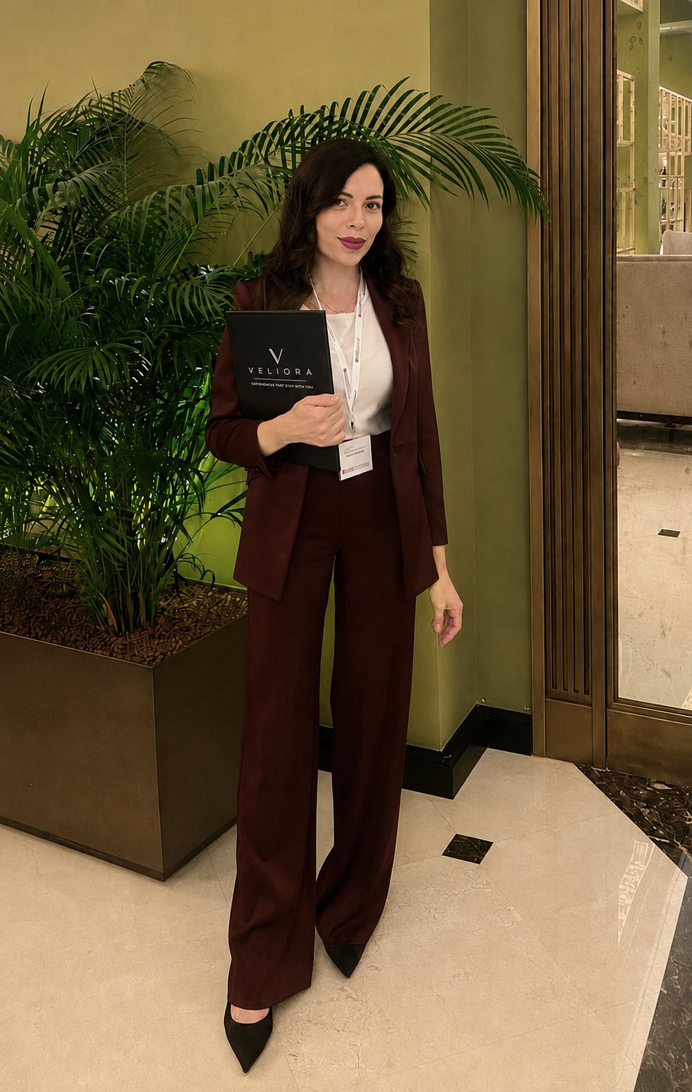 Chiara Silvaggi in hotel durante un evento